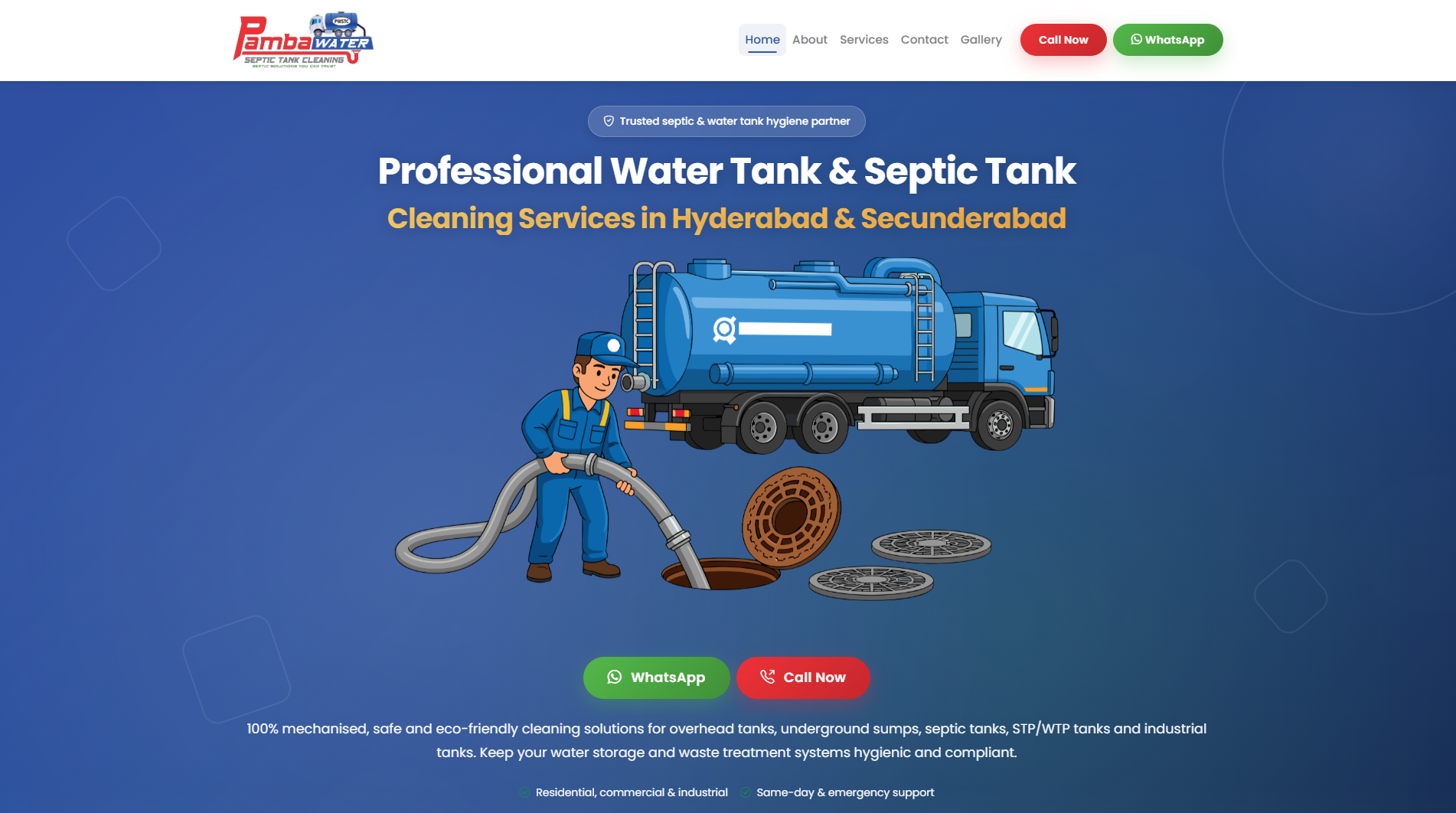 Pamba Water & STP Tank Cleaning project screenshot