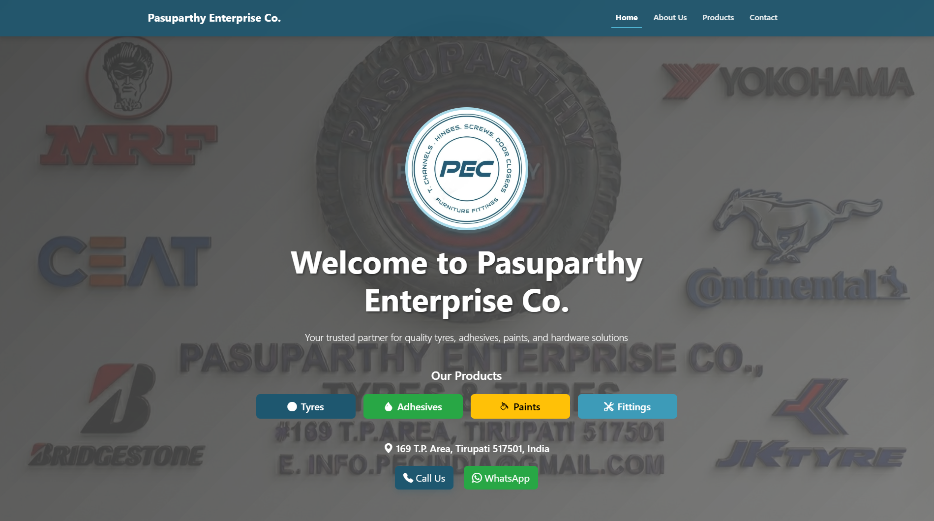 Pasuparthy Enterprise Co. project screenshot